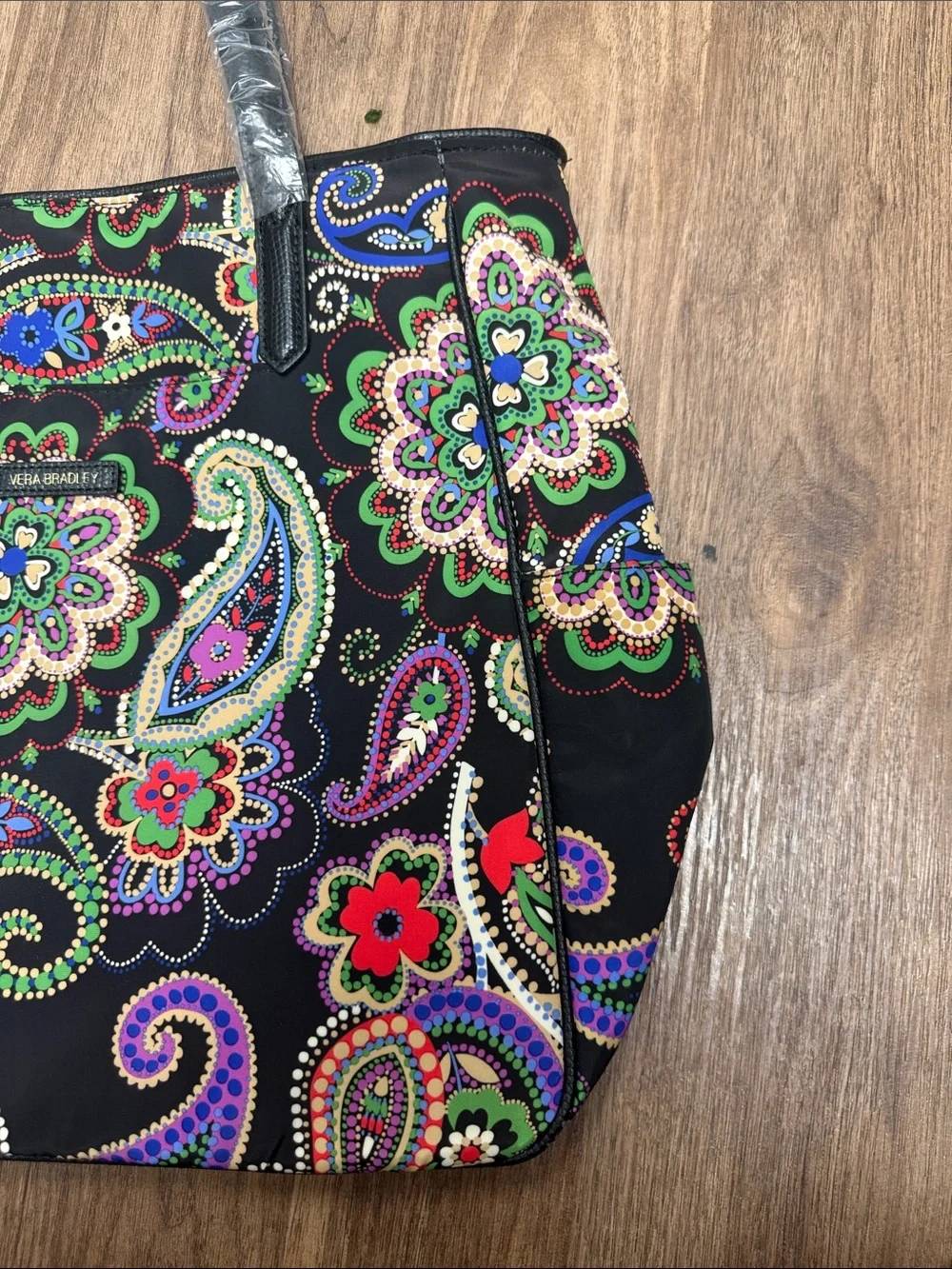 Vera Bradley Kiev Paisley Black Tote with Multicolor Paisley & Floral Print